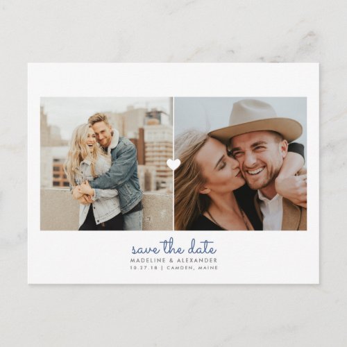 Simple Heart Save the Date Postcard