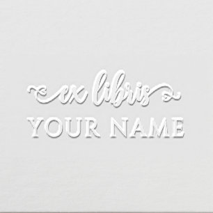 Simple heart script Ex libris Embosser