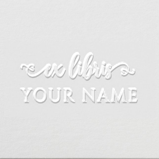 Simple heart script Ex libris  Embosser (Design)