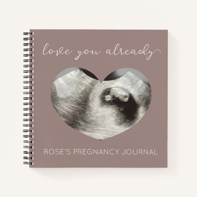 Simple Heart Sonogram Ultrasound Pregnancy Journal (Front)