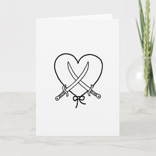 Simple Heart Swords Card (Front)