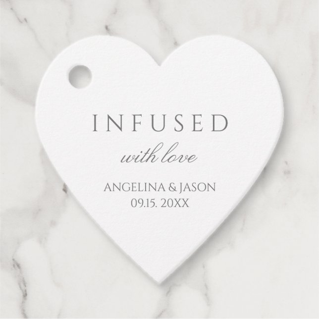 Simple Heart Wedding Favor Tags (Front)