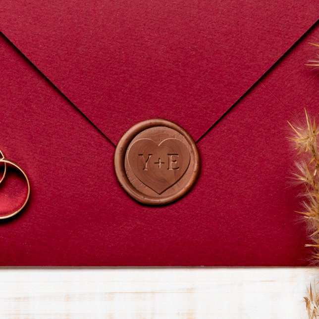 Simple Heart Wedding Initials Wax Seal Stamp (Simple Heart Wedding Initials Wax Seal Stamp)