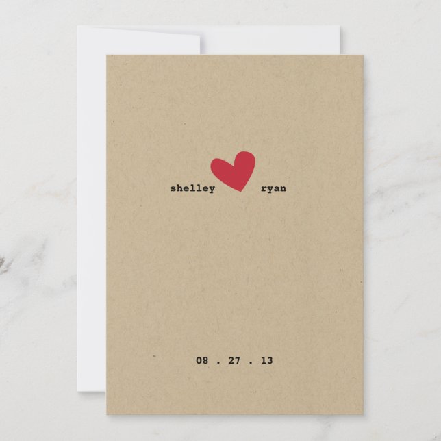Simple Heart Wedding Invitation (Front)