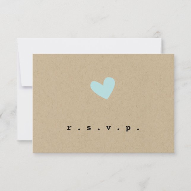 Simple Heart Wedding RSVP Card (Front)