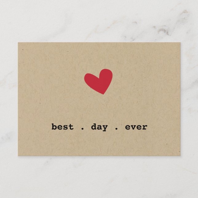 Simple Heart Wedding RSVP Enclosure Card (Front)