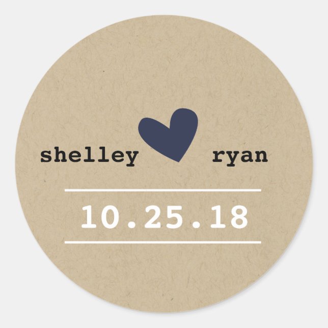 Simple Heart Wedding Stickers (Front)