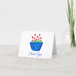 Simple Heartfelt Watercolor Plant Thank You Card