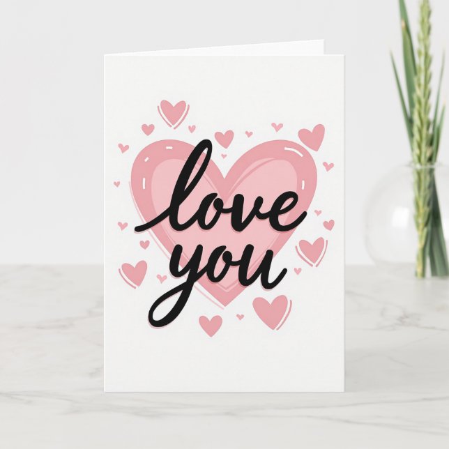 Simple Hearts Love You Smooth Card (Front)