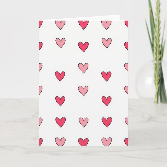 Simple Hearts Pattern Card (Front)