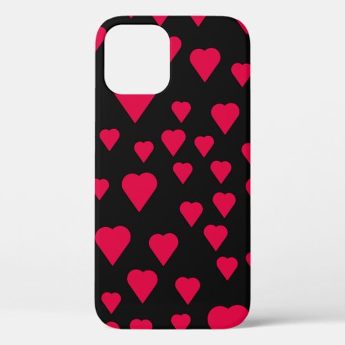 Simple hearts seamless pattern Valentines day bac iPhone 12 Case