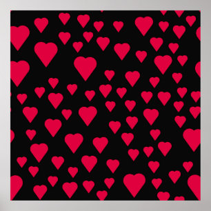 Simple hearts seamless pattern. Valentines day bac Poster