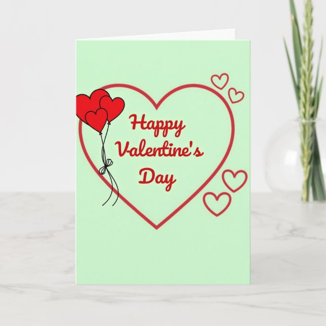 Simple Hearts Valentine Card (Front)