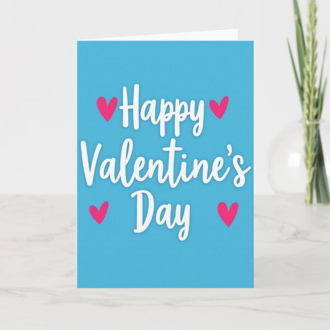 Simple Hearts Valentines Card (Front)
