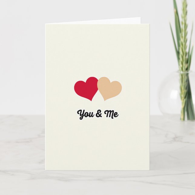 Simple Hearts You And Me Card (Front)