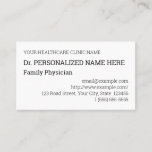 [ Thumbnail: Simple, Heathcare Professional Business Card ]
