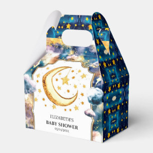 Simple Heavenly Star Celestial Baby Shower Favor Boxes