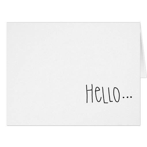 Simple Hello Blank Inside Greeting Card Zazzle