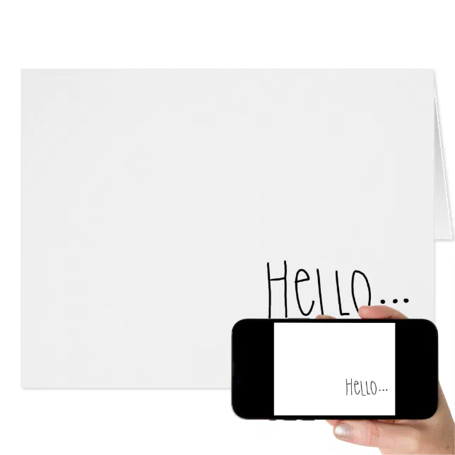 Simple Hello Blank Inside Greeting Card Zazzle