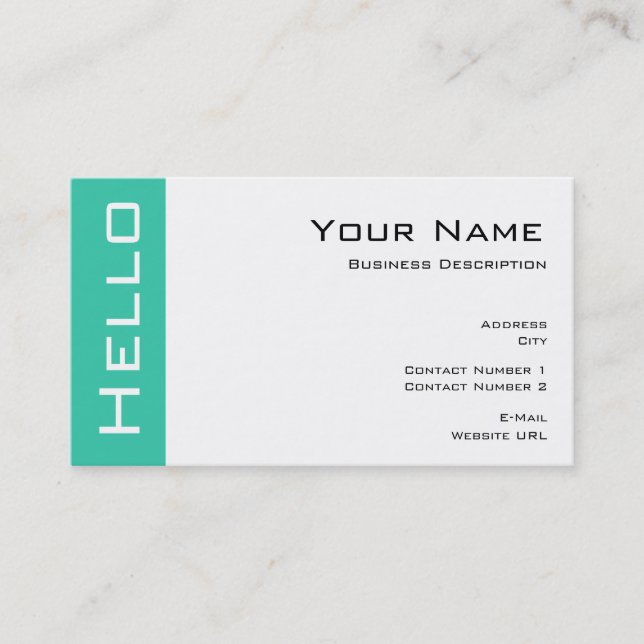 Simple Hello Business card (Front)