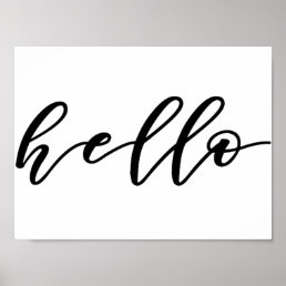 Simple Hello Design in Beautiful Typography Script Poster