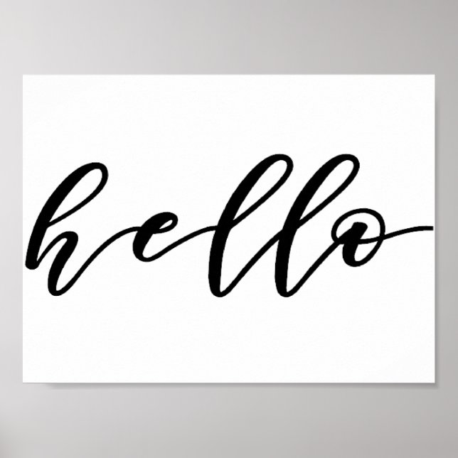 Simple Hello Design in Beautiful Typography Script Poster (Front)