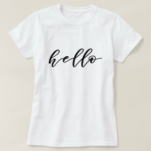 Simple Hello Design in Beautiful Typography Script T-Shirt