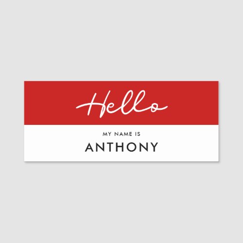 Simple Hello my name is Name Tag
