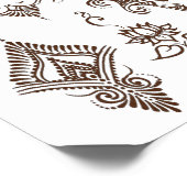 Simple henna design temporary tattoo sheet- Brown (Angled)