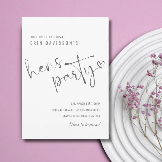 Simple Hens Night Party Invitation Template Zazzle Simple Hens Night Party Invitation Template Zazzle
