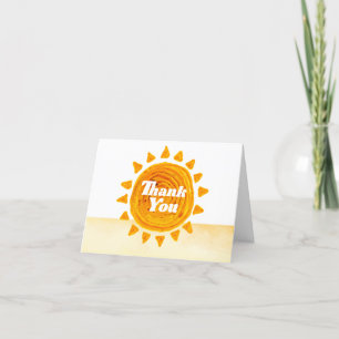 Simple Here Come The Son Boho Baby Shower  Letterpress Thank You Card