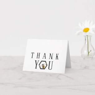 Simple Hexagon Shape Honey Bee Thank You Card