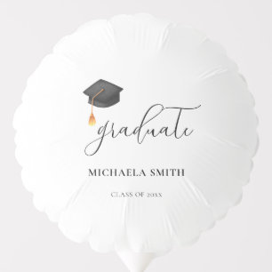 Simple High School Black Graduation Cap Graduate Balloon
