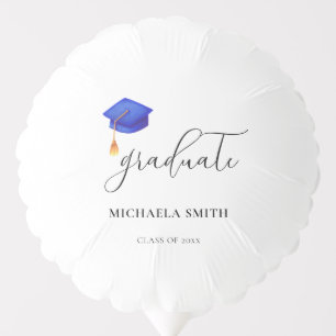 Simple High School Blue Graduation Cap Graduate Balloon