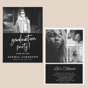 Simple High School Card Black and white