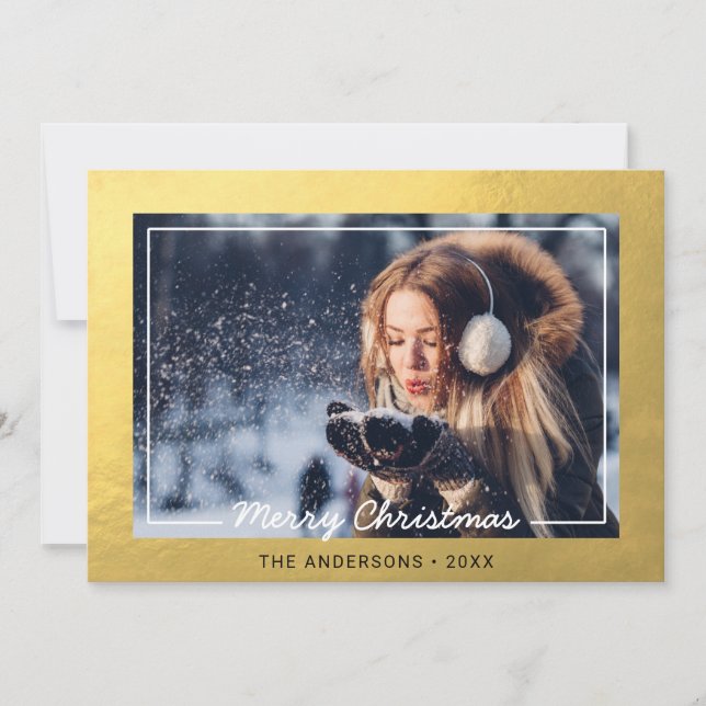 Simple Holiday Christmas Gold Foil | PHOTO (Front)