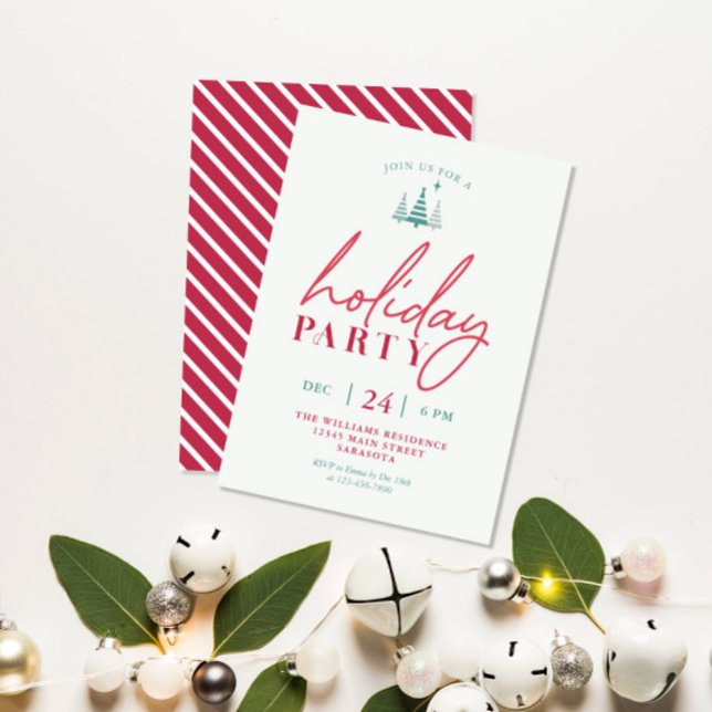 Simple Holiday Christmas Party Invitation Red (Creator Uploaded)