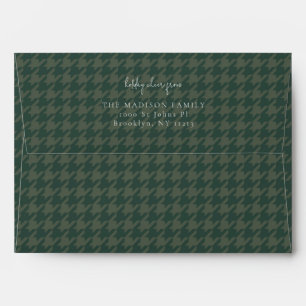 Simple Holiday houndstooth Green personalized Envelope
