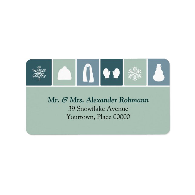 Simple Holiday Icons Address Label (Front)