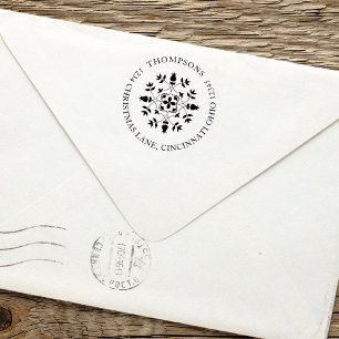 Simple Holiday Return Address Snowflake Elegant Self-inking Stamp