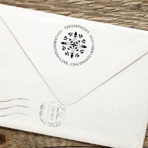 Simple Holiday Return Address Snowflake Elegant  Self_inking Stamp