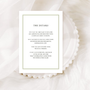 Simple Holiday Wedding Wedding Guest Details Enclosure Card