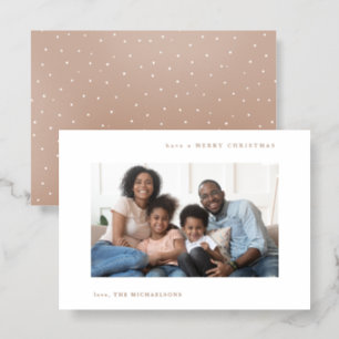 Simple Holiday White Dots Letterpress Photo Cards