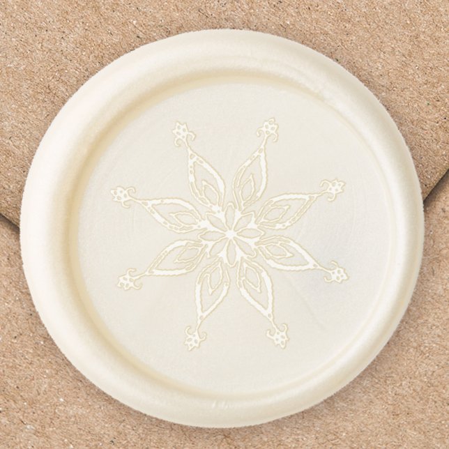 Simple Holiday Winter Minimalist Elegant Snowflake Wax Seal Stamp (Snowflake simple design minimalist elegant wax stamp)