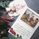 Simple Holly Merry Christmas Watercolor Photo Holiday Card<br><div class="desc">Send your loved ones a bit of simple holiday cheer with this single holly sprig watercolor greeting card. The card front features a simple, hand-painted watercolor of a single sprig of holly with lovely red berries and Merry Christmas in red script—perfect for the holiday season! The inside is just as...</div>