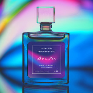 Simple Holographic lavender ingredients product Square Sticker