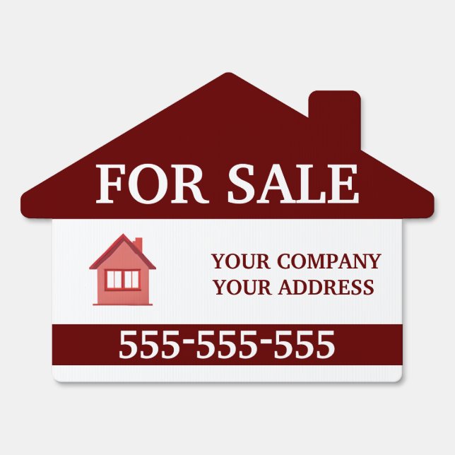 Simple Home For Sale Real Estate Property Selling Sign (Front)