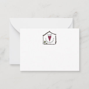Simple Home is Where the Heart Is Notecard
