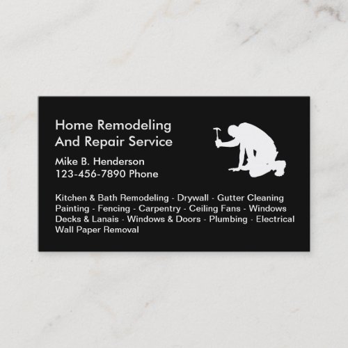 Simple Home Repairs Business Cards