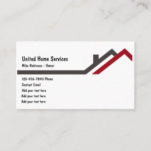 Simple Home Services Construction Business Cards